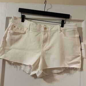 7 For All Mankind Cut Off Short Clean White Sz 32